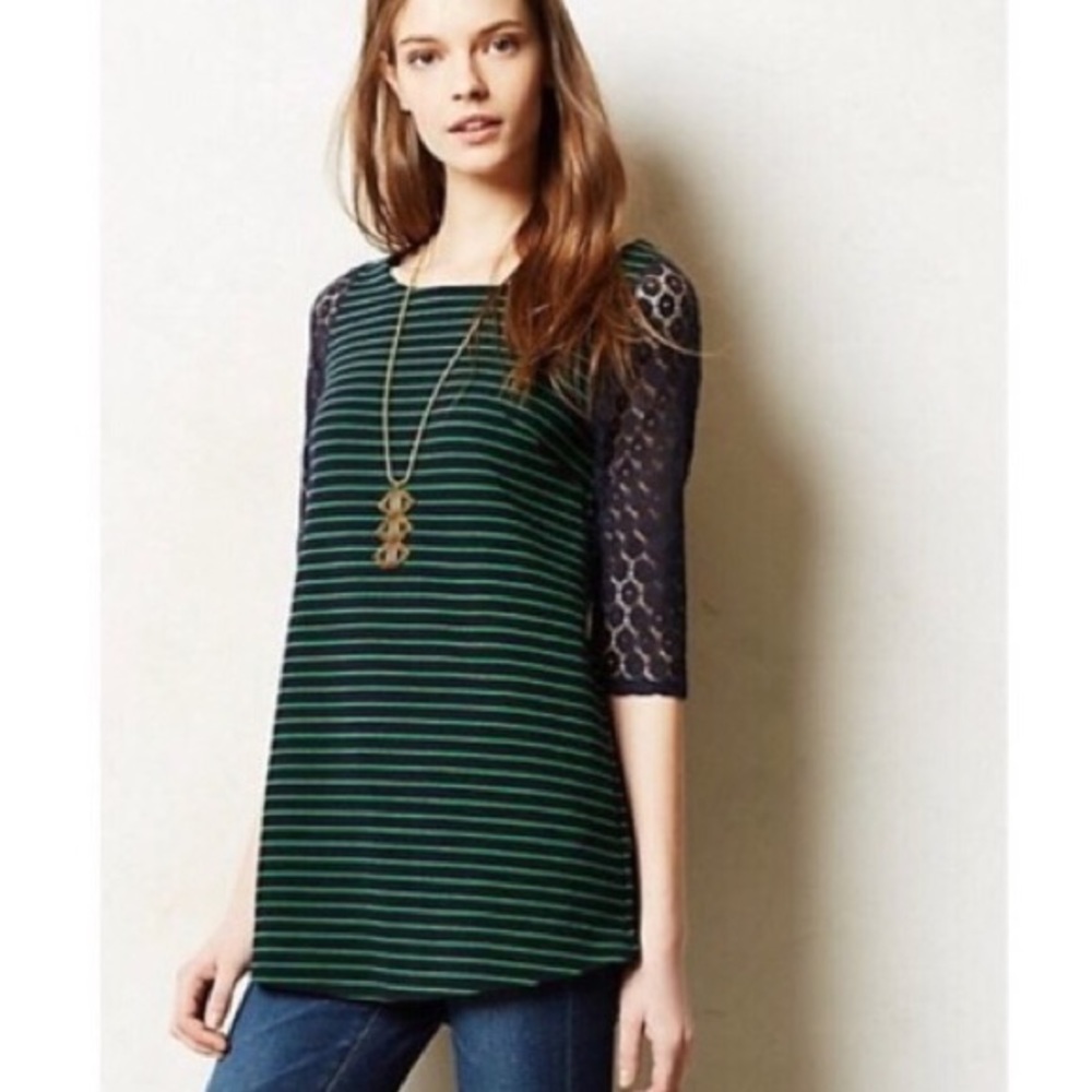 anthropologie lace sleeve tunic